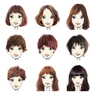 ヘアスタイルの合成サンプル